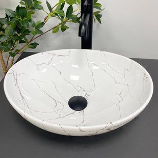 Умивальник (раковина) VBI PARMA WHITE STONE накладний, Мармур