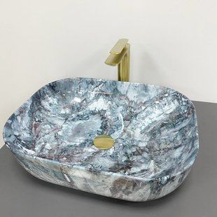 Умывальник VBI Bergamo blue tourmaline glossy накладний VBI-012504, Синий
