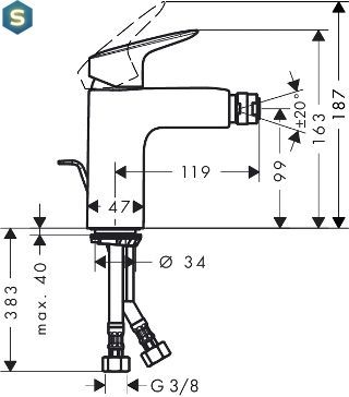 Смеситель для биде Hansgrohe Logis 71200000