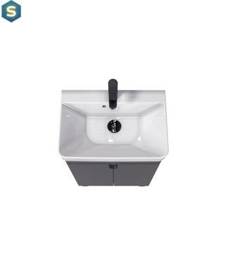 Тумба Мойдодир Simple Graphite 55-U з умивальником River 55 графітова універсальна, Графит
