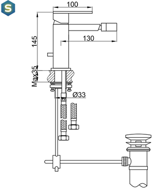 Змішувач для біде Kohlman Nexen хром QB130U, Хром