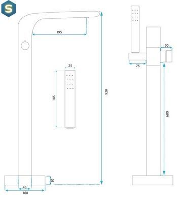 Смеситель для ванны Rea Clark хром напольный REA-B5301, Хром