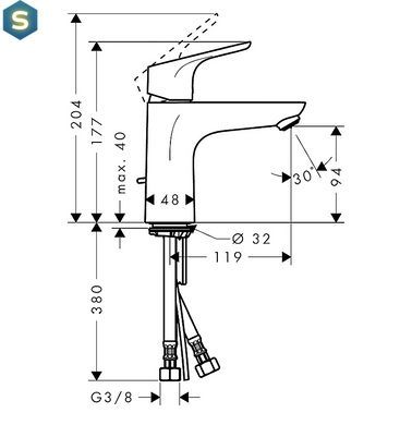 Змішувач для умивальника Hansgrohe Focus E2 EcoSmart 31607000
