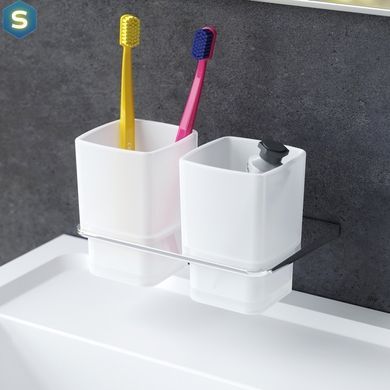 Двойной стеклянный стакан с настенным держателем Am.Pm Inspire 2.0 хром A50A343400, Хром