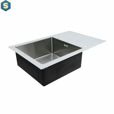 Кухонна мийка Platinum Handmade White Glass 780x510x200, Білий