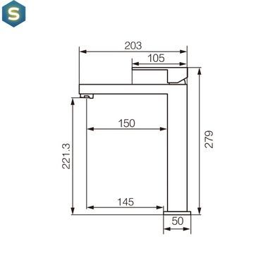 Змішувач для раковини VBI Loreno black високий VBI-050201BL, Черный матовый