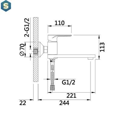 Смеситель для ванны Qtap Jay с поворотным изливом (c душевым гарнитуром) QTJAY260CRW45554 Chrome/White, Белый
