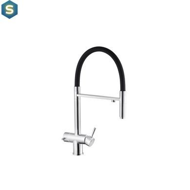 Смеситель для кухни с подключением к фильтру Kroner KRP Edelstahl Klassisch - ESG03815BLK CV027933, Нержавеющая сталь