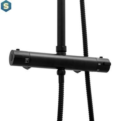 Душевая система Yoka Bodo 23 Black с термостатом BP.BODO-THERM-23-BLK, Черный матовый