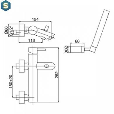 Смеситель для ванны Paffoni Light LIG 023 CR, Хром