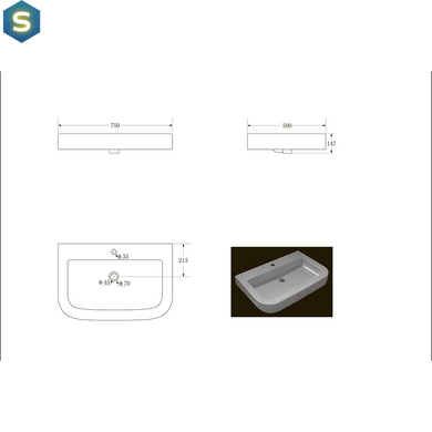 Раковина Devit Optima 1510130 75 см, Белый