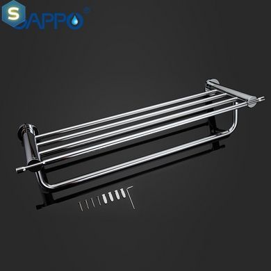 Полка с держателем для полотенец Gappo G1824, хром, 580 мм, Хром