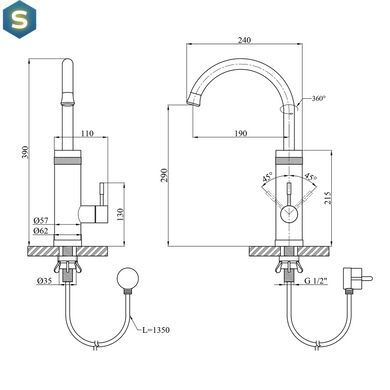 Проточний водонагрівач Kroner KRP Volt - ESG088 з дисплеєм CV022965