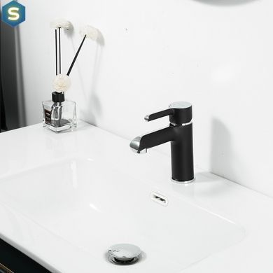 Змішувач для умивальника Gappo G1003-6, чорний/хром, Черный матовый