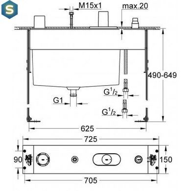 Скрытая часть Grohe Rapido 34086000