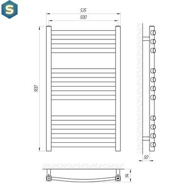 Полотенцесушитель Laris Гранд П11 500x900 71207601, Хром