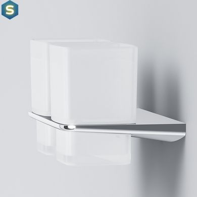 Двойной стеклянный стакан с настенным держателем Am.Pm Inspire 2.0 хром A50A343400, Хром