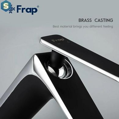 Змішувач для умивальника Frap F1057, чорний/хром, Черный матовый