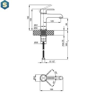 Змішувач для раковини Qtap Grand WCR 001F, Білий