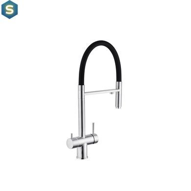 Смеситель для кухни с подключением к фильтру Kroner KRP Edelstahl Klassisch - ESG03815BLK CV027933, Нержавеющая сталь