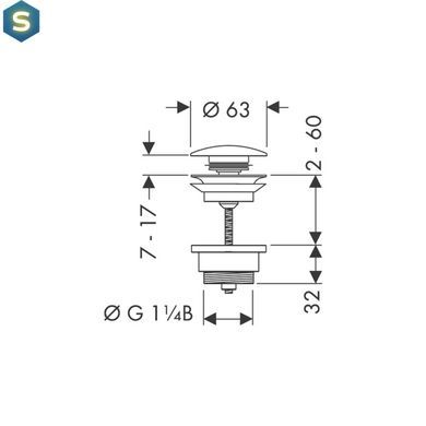 Донний клапан Hansgrohe 50100000