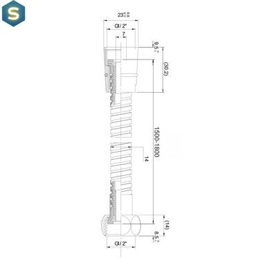 Шланг для душу Imprese SS, що розтягується, з подвійним обплетенням 1500-1800 мм anti-twist black matt f03600110SB, Черный матовый