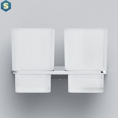 Двойной стеклянный стакан с настенным держателем Am.Pm Inspire 2.0 хром A50A343400, Хром