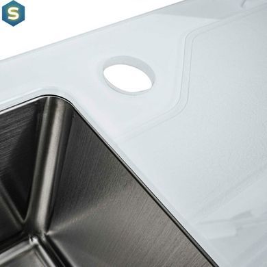 Кухонна мийка Platinum Handmade White Glass 780x510x200, Білий