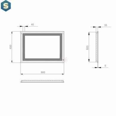 Дзеркало Sanwerk Лава "Квадра" 90x65 ZL0000162