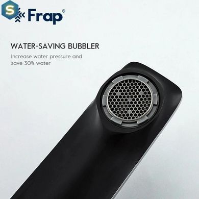 Змішувач для умивальника Frap F1057, чорний/хром, Черный матовый