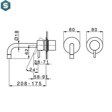 Змішувач для умивальника Devit Art 1501X140B чорний матовий