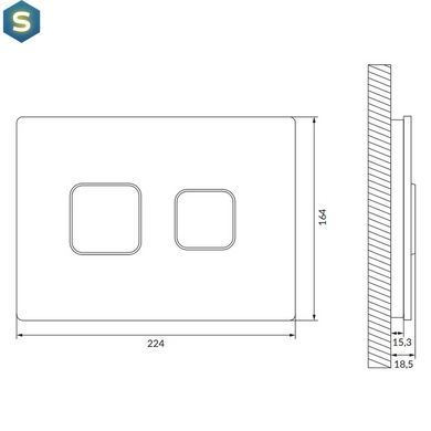 Кнопка смыва Cersanit Accento Square белое стекло S97-054