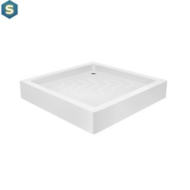 Набір: Lidz душова кабіна Wawel SC80x80.SAT.LOW.GR, скло тоноване 4 мм + піддон Mazur, Хром матовий, Універсальна, тонованний