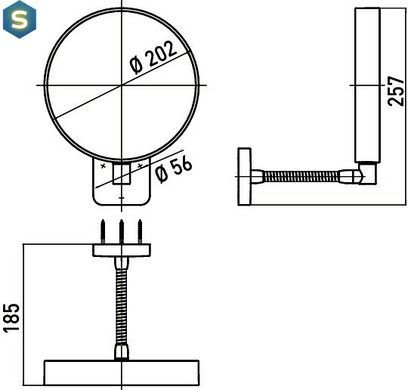 Зеркало косметическое Emco System 2 1095 001 14, Хром