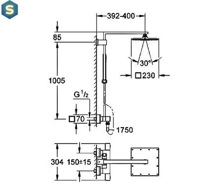 Душова система Grohe &lrm;Euphoria Cube XXL System 230 26087000