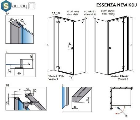 Душевая кабина Radaway Essenza New KDJ 80Lx80x200 385043-01-01L+384051-01-01