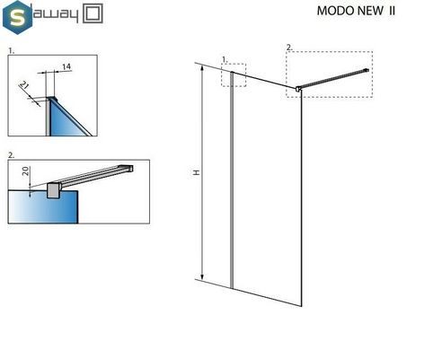 Душевая перегородка Radaway Modo New II 120 см 389124-01-01
