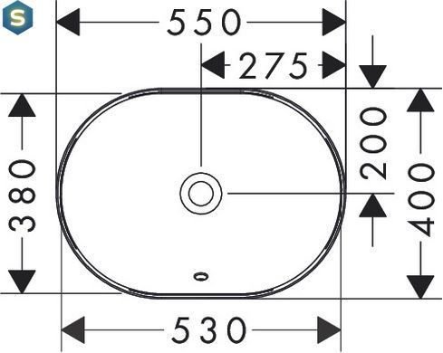 Умивальник на стільницю з переливом hansgrohe Xuniva U 60157450