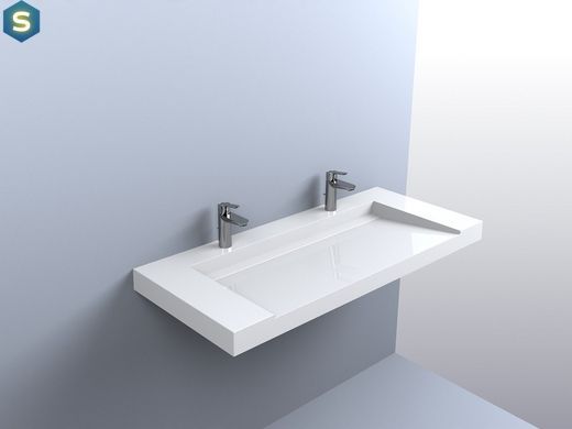 Умивальник Miraggio Olmos 1200 глянсовий з литого мармуру 1201x529x150 00113901, Білий