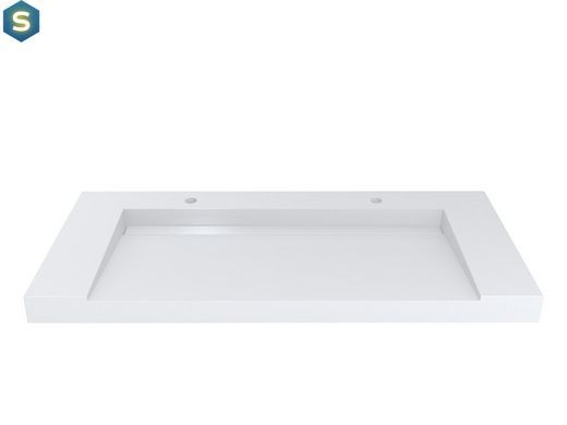 Умивальник Miraggio Olmos 1200 глянсовий з литого мармуру 1201x529x150 00113901, Білий