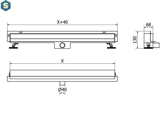 Трап для душу Mexen Flat 70 Wall gold 2в1 настінний MEX-1530070