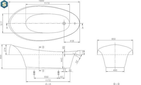 Ванна кварилова Villeroy & Boch Aveo 190x95 UBQ194AVE9PDV-01