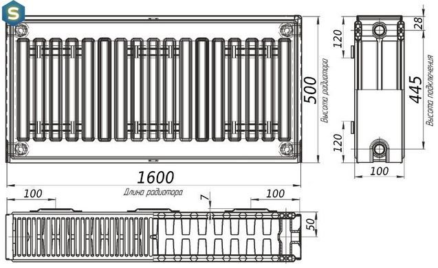 Радиатор стальной панельный Optimum 22 бок 500x1600, Белый