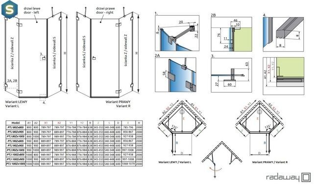 Душевая кабина Radaway Essenza Pro PTJ 100x100x200 10100000-01-01L+10100300-01-01