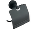 Тримач туалетного паперу з кришкою VBI Venus black VBI-040013BL, Черный матовый