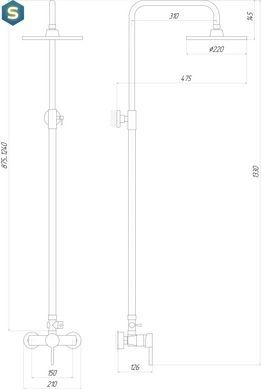 Душевая система Globus Lux DS-007A, Хром