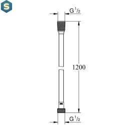 Шланг Paffoni 120 см silver ZFLO030AG, Хром матовий