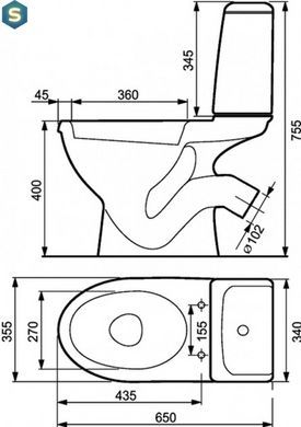 Унитаз-компакт Cersanit Eko Е 031 K07-167 с сидением Duraplast, Белый