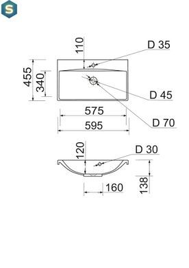 Умывальник Adamant Emil 60 white 4824296201401, Белый