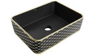 Умивальник Mexen Catia black matt diamond gold накладний MEX-21314879, Золотий
